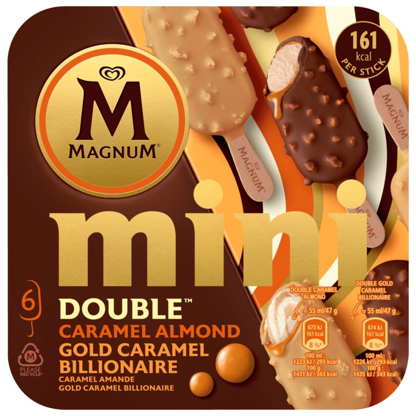 Magnum Eis Mini Double Caramell Almond & Gold Caramell Billionaire 6x55ml